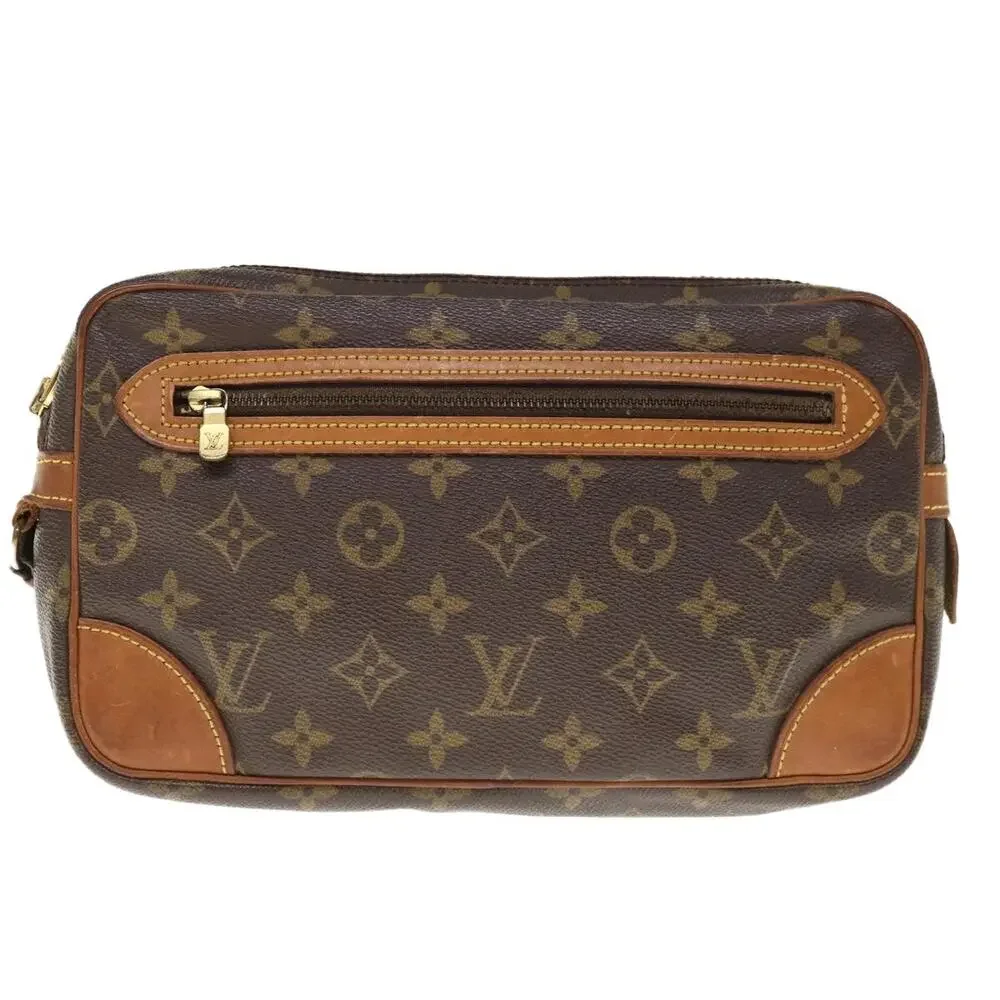 Louis Vuitton Monogram Marly Dragonne GM Clutch Bag Brown